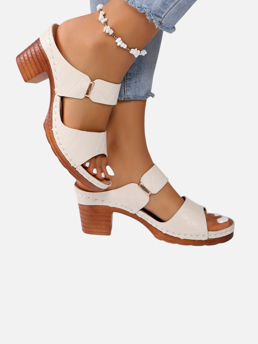 Women’s Block Heel Sandals with Quilted Look
