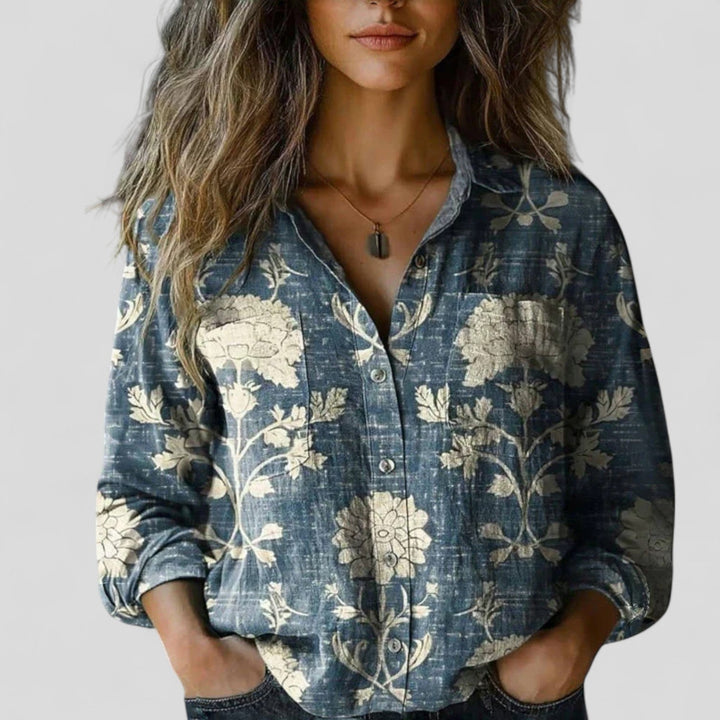 Women's Blouse Shirt with Colour Gradient for Casual Wear