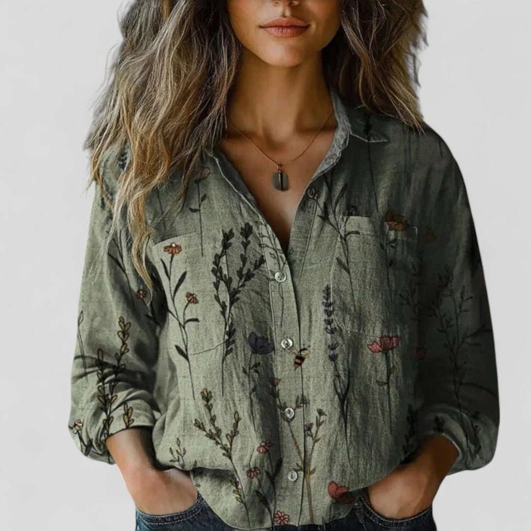 Women's Blouse Shirt with Colour Gradient for Casual Wear