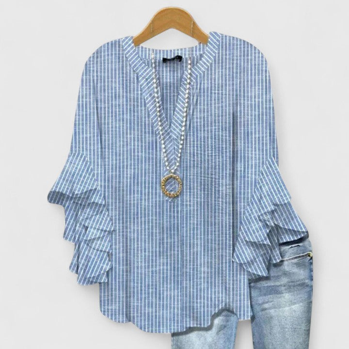 Women's Blouse with Ruffled Sleeves for Warm Days