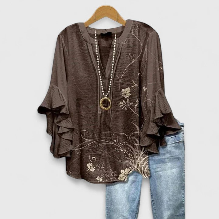 Women's Blouse with Ruffled Sleeves for Warm Days