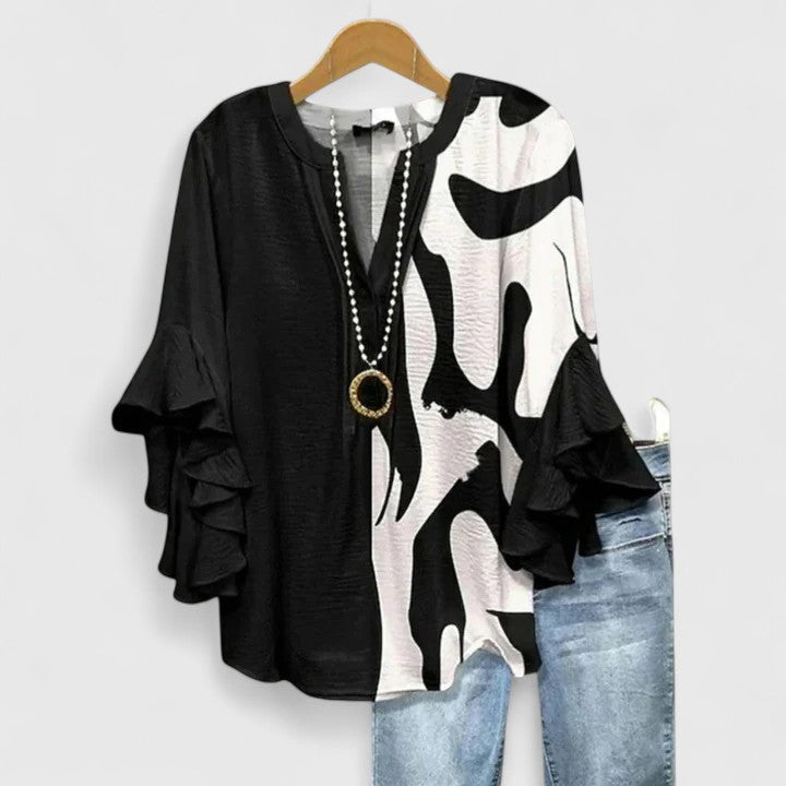 Women's Blouse with Ruffled Sleeves for Warm Days