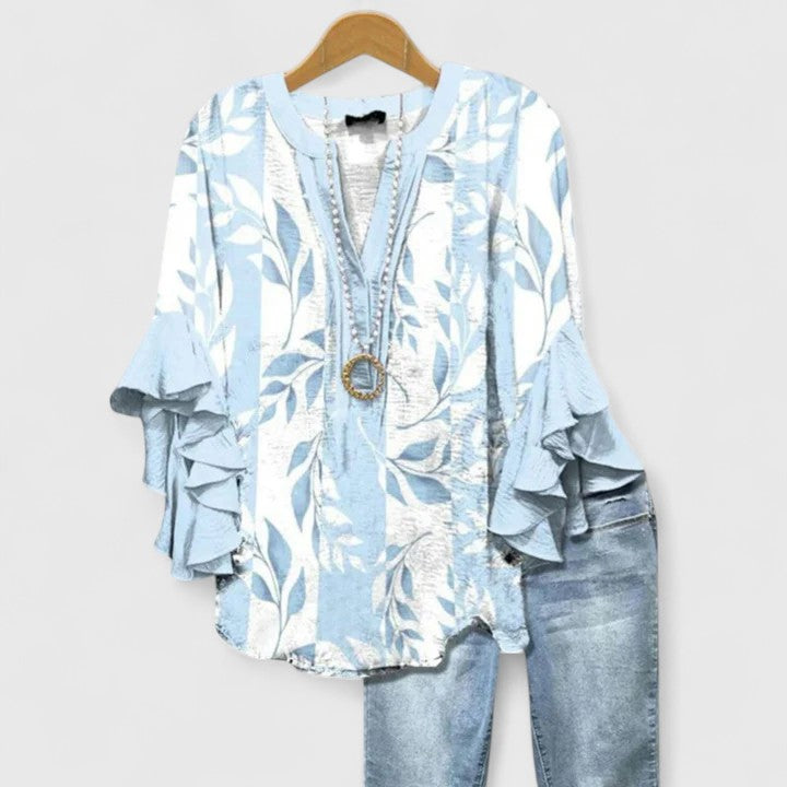 Women's Blouse with Ruffled Sleeves for Warm Days