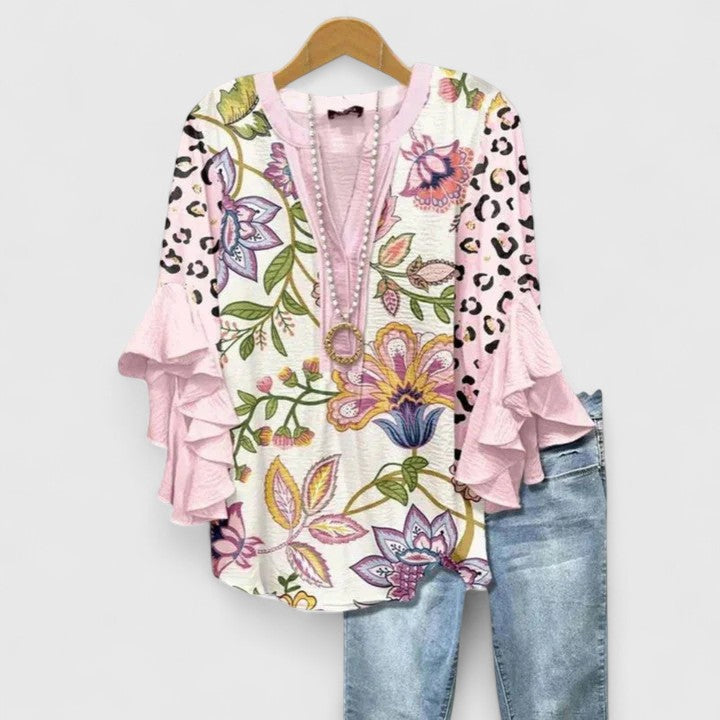 Women's Blouse with Ruffled Sleeves for Warm Days