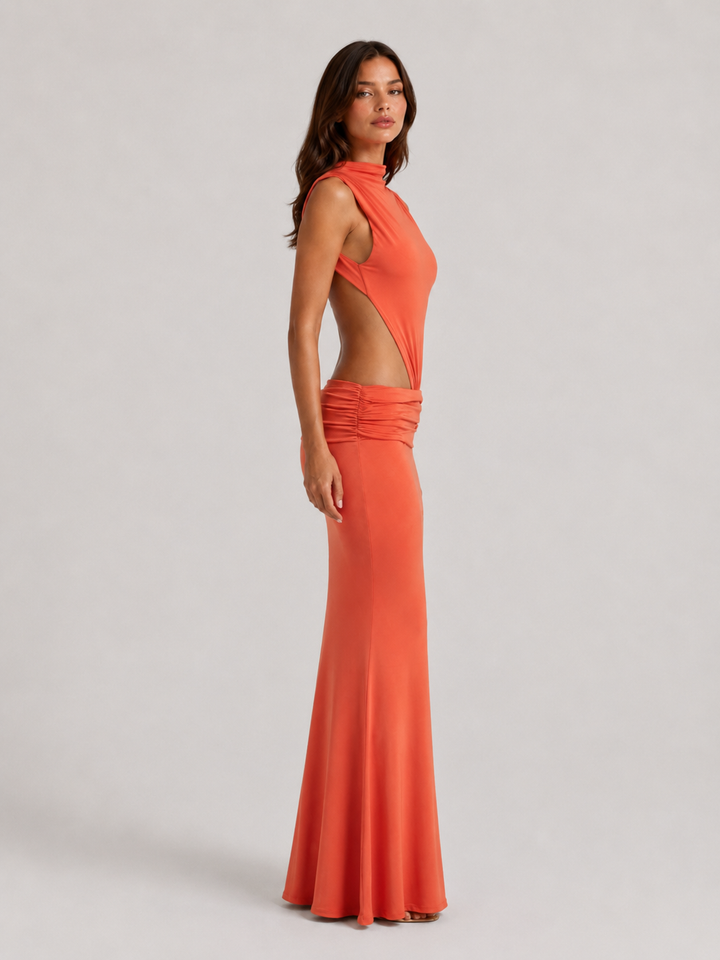 Women’s Bodycon Maxi Dress with High Neck