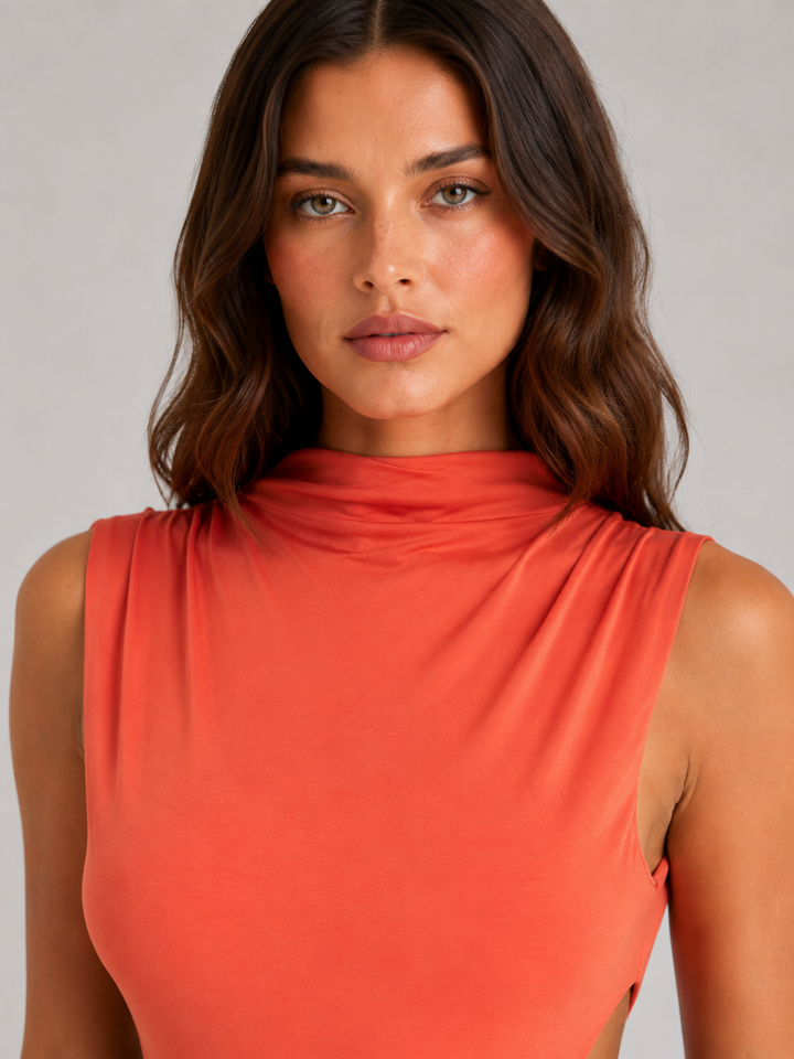 Women’s Bodycon Maxi Dress with High Neck