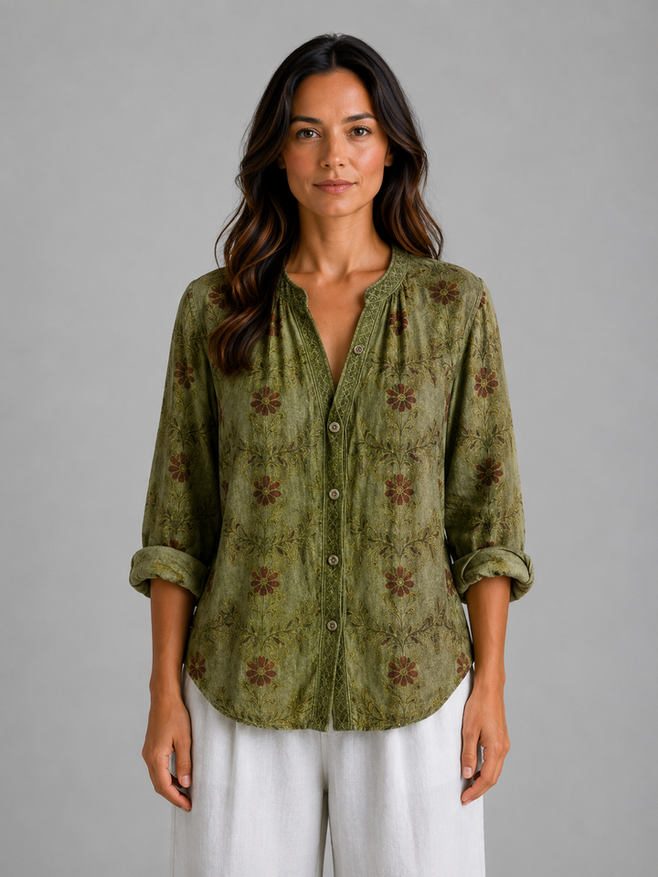 Women’s Bohemian Blouse with V-Neck