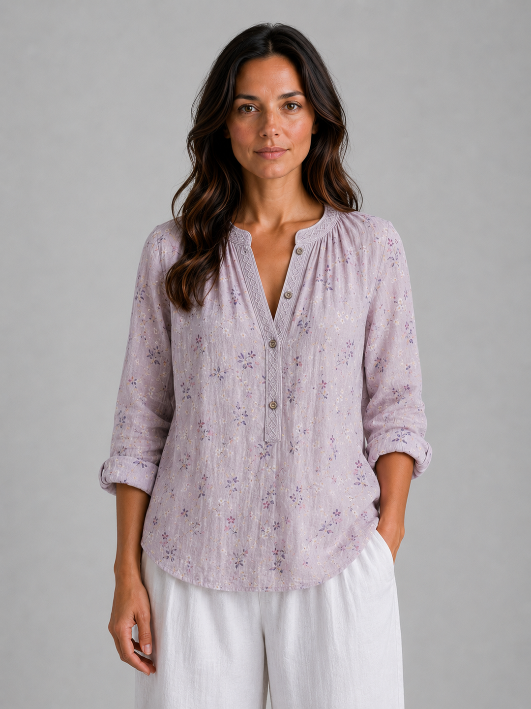 Women’s Bohemian Blouse with V-Neck
