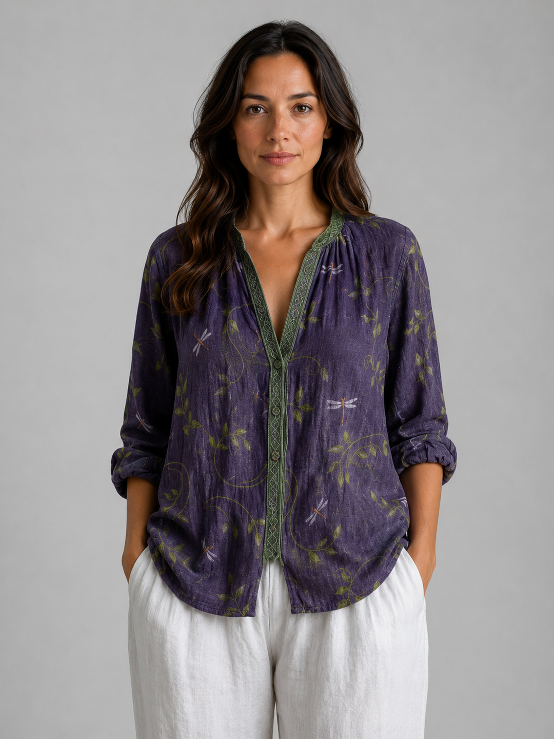 Women’s Bohemian Blouse with V-Neck