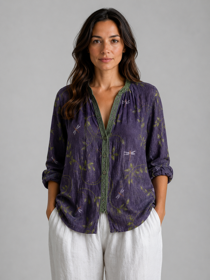 Women’s Bohemian Blouse with V-Neck