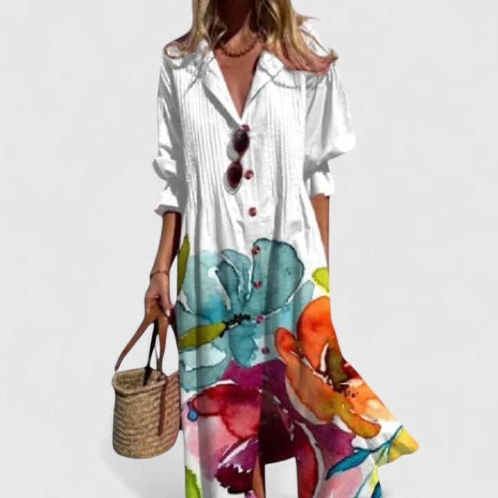 Women's Boho Dress with Floral Print for Casual Days