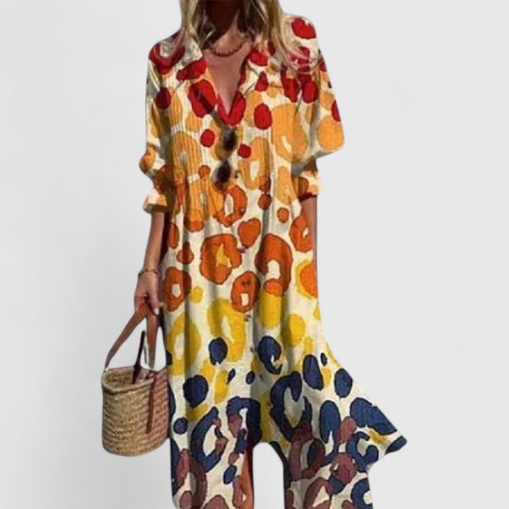 Women's Boho Dress with Floral Print for Casual Days