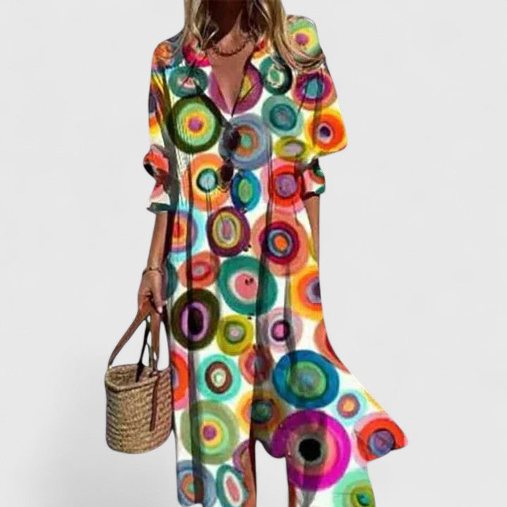 Women's Boho Dress with Floral Print for Casual Days