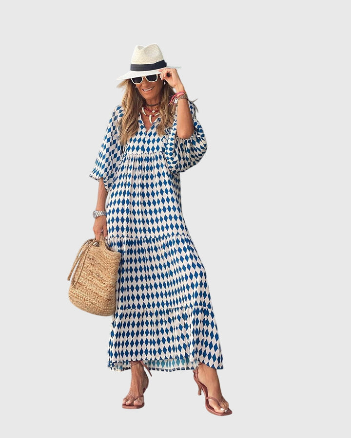 Women's Boho Maxi Dress with flowing silhouette for casuals