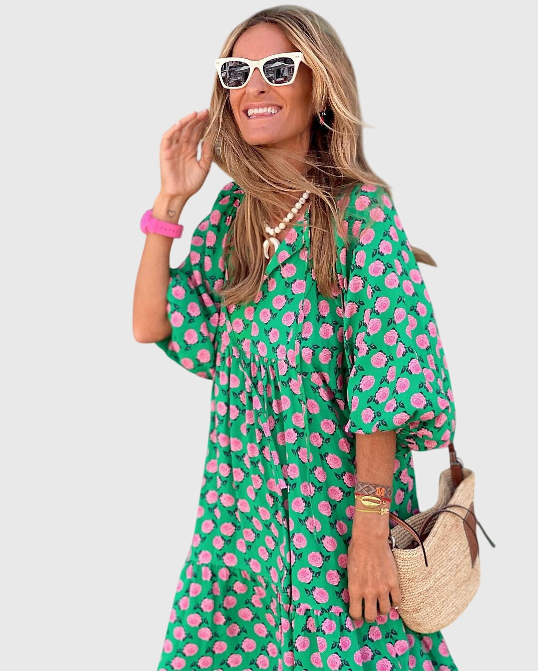 Women's Boho Maxi Dress with flowing silhouette for casuals