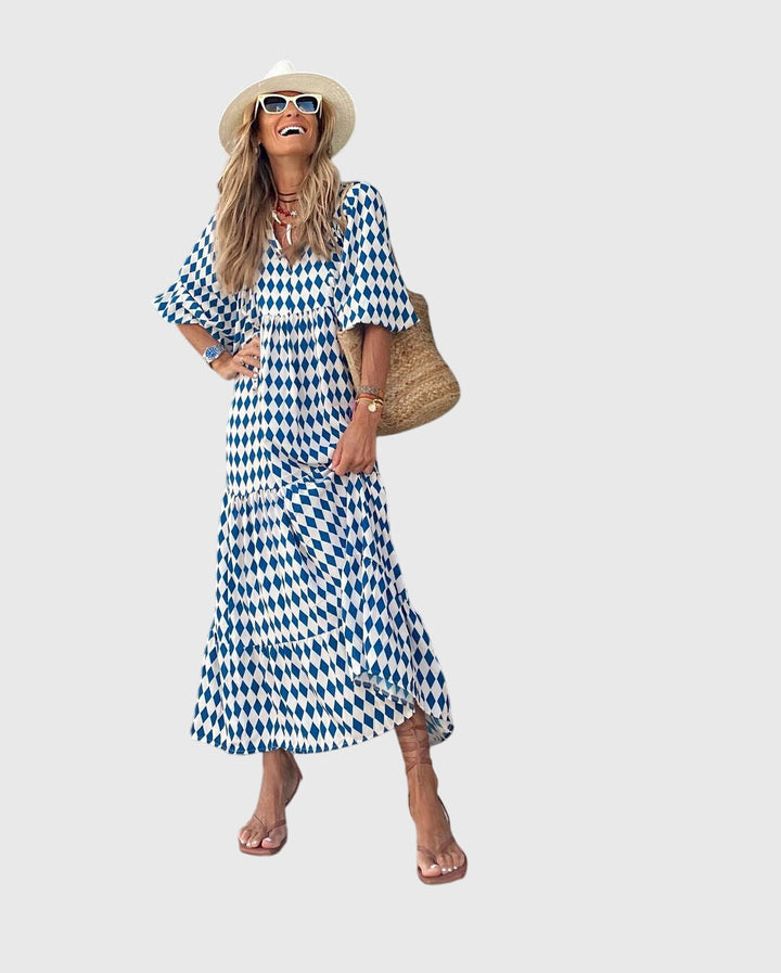 Women's Boho Maxi Dress with flowing silhouette for casuals
