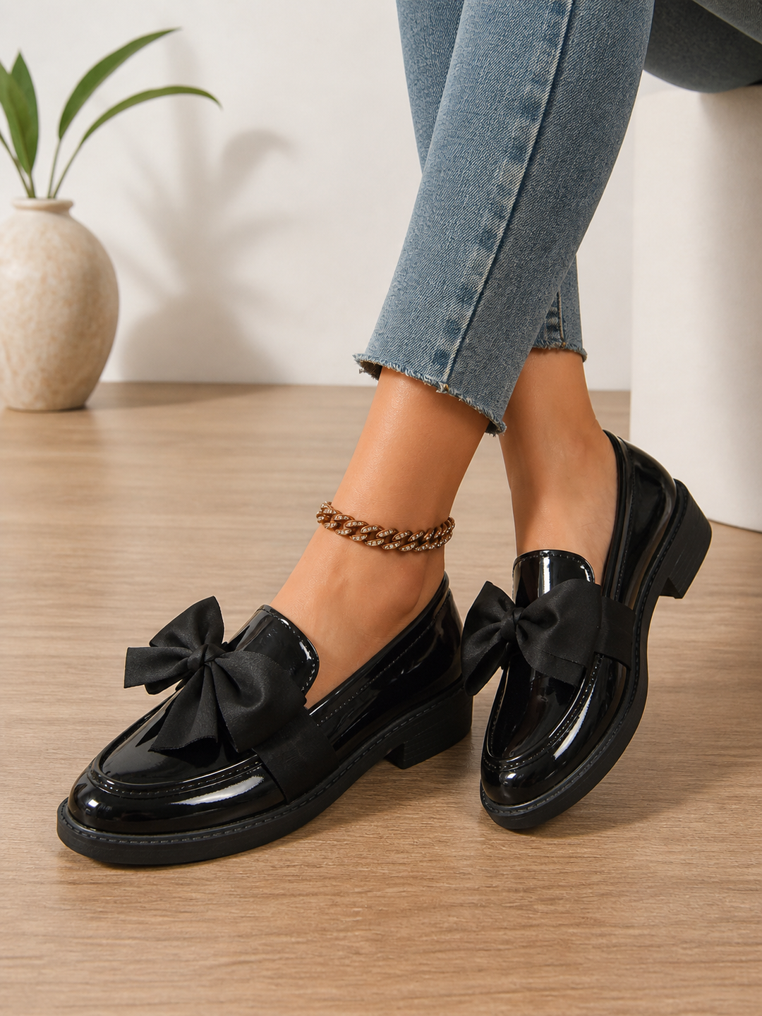 Women’s Bow Detail Loafers with Slip-On