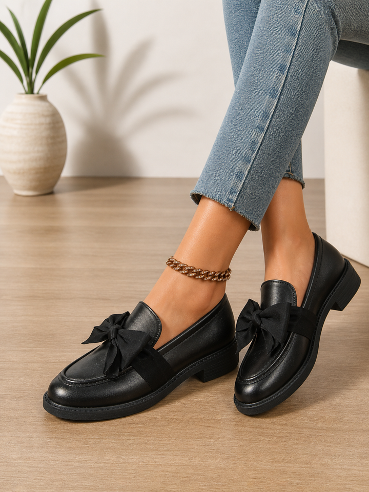 Women’s Bow Detail Loafers with Slip-On