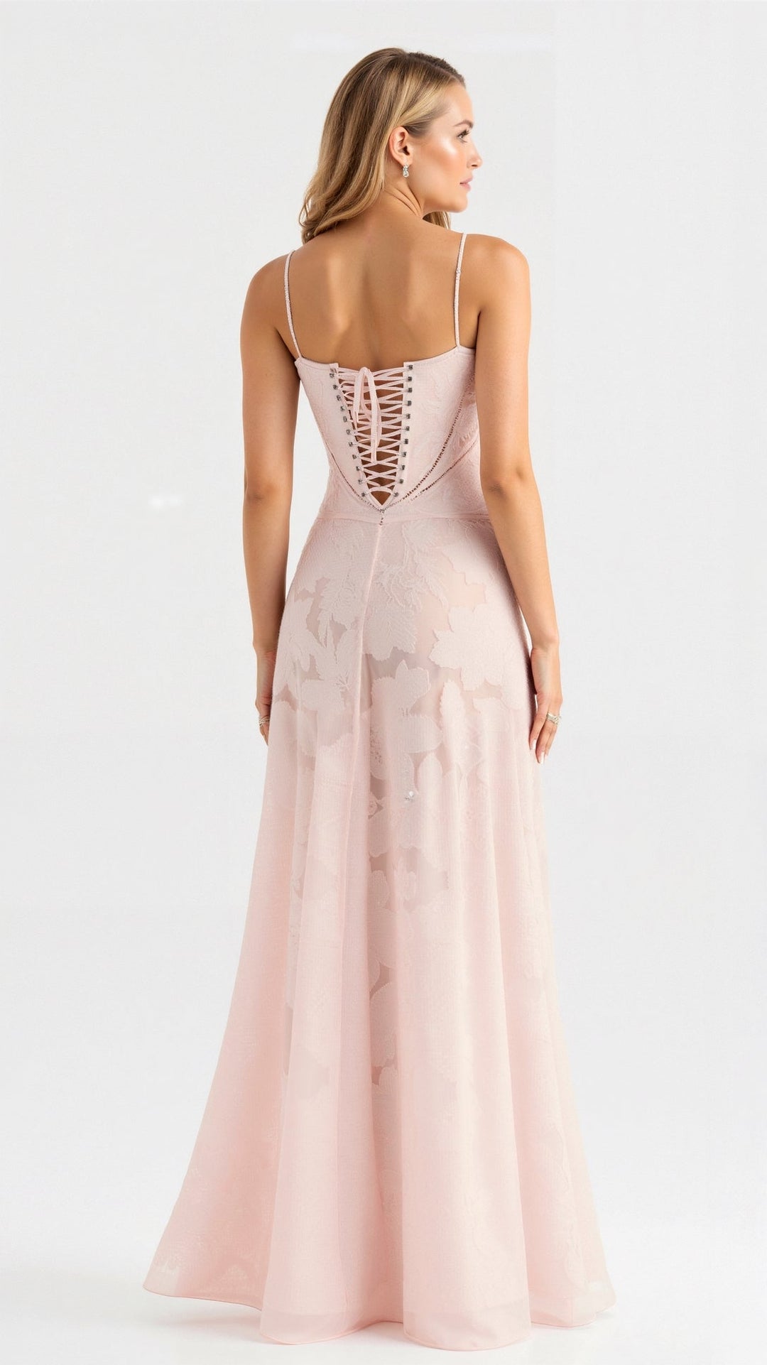 Women's Bustier Maxi Dress with Lace Detailing for Weddings