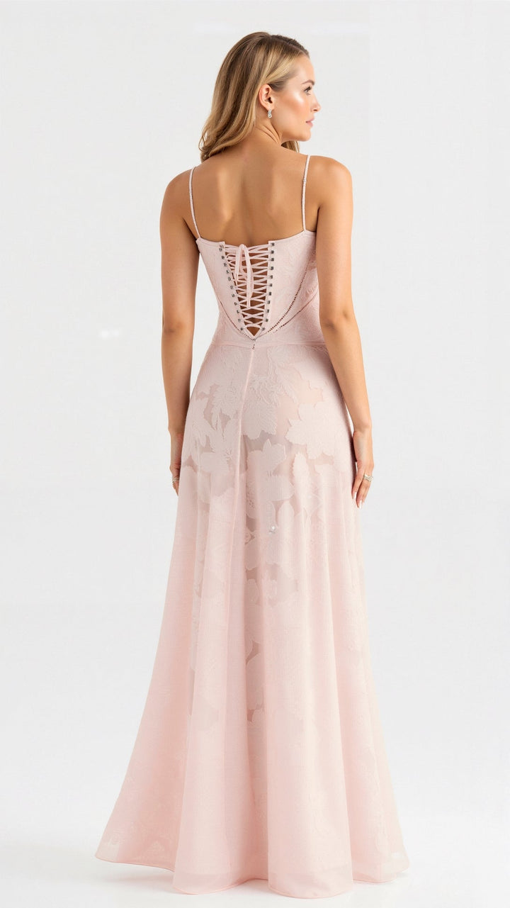 Women's Bustier Maxi Dress with Lace Detailing for Weddings