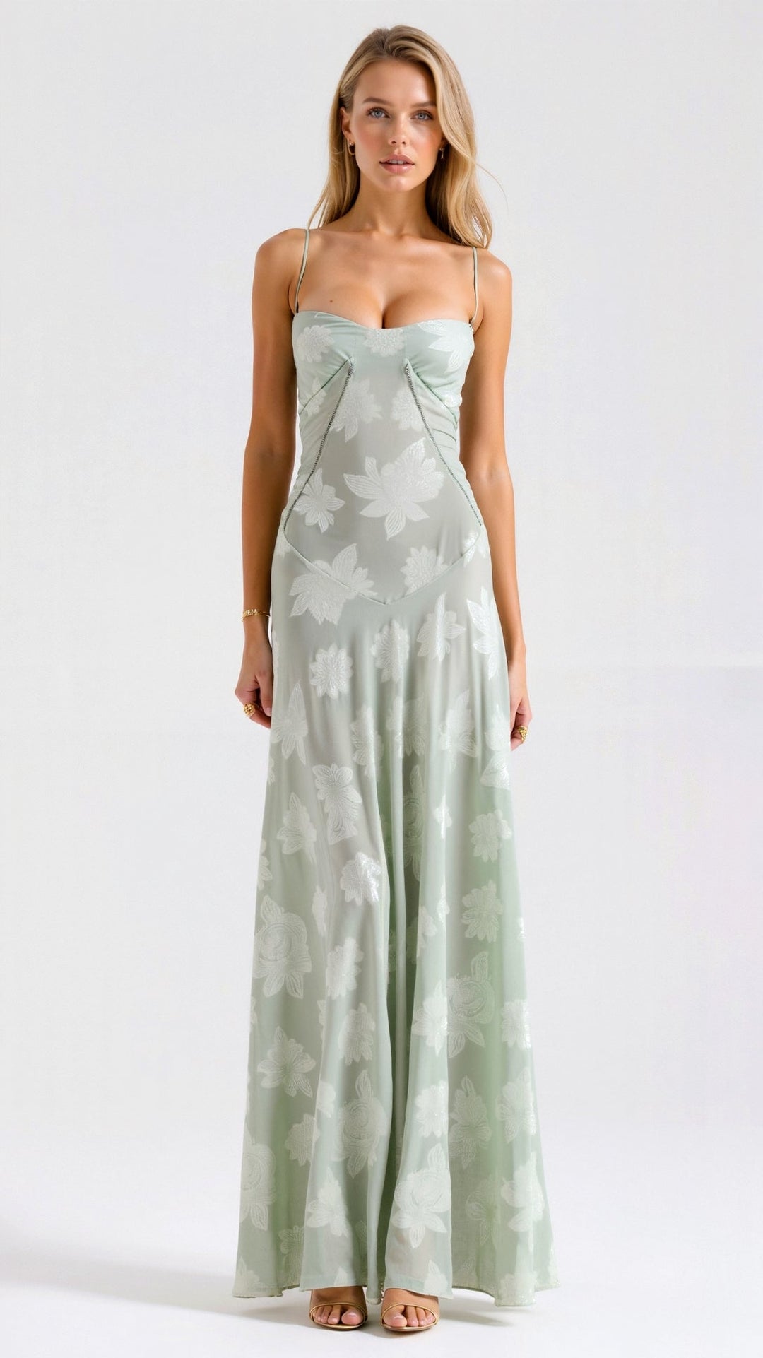Women's Bustier Maxi Dress with Lace Detailing for Weddings