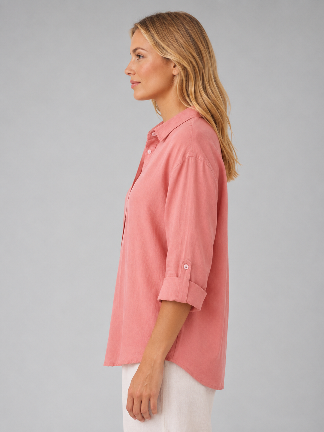 Women’s Button-Front Shirt with Relaxed Fit