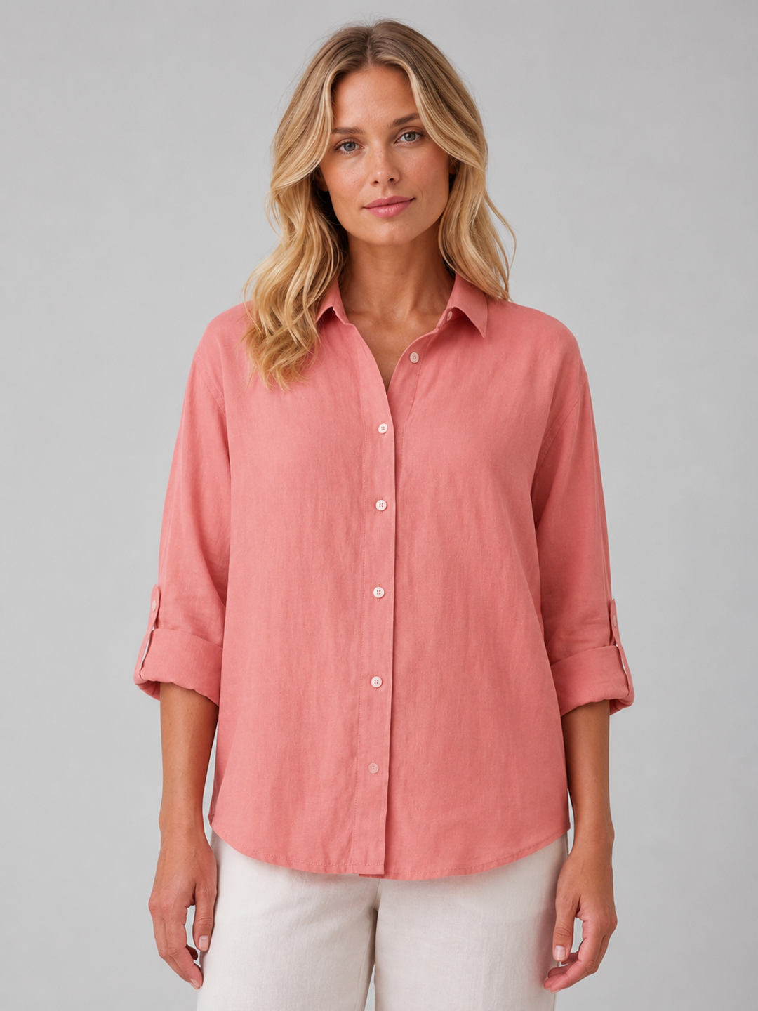 Women’s Button-Front Shirt with Relaxed Fit