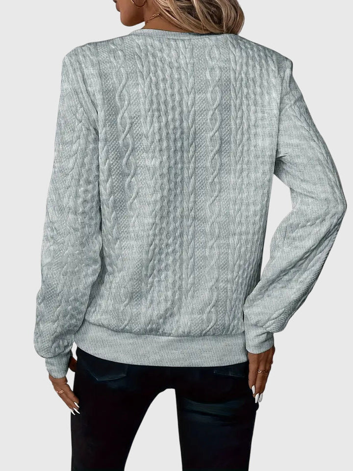 Women's Cable-Knit Jumper with Zip for Seasonal Layering