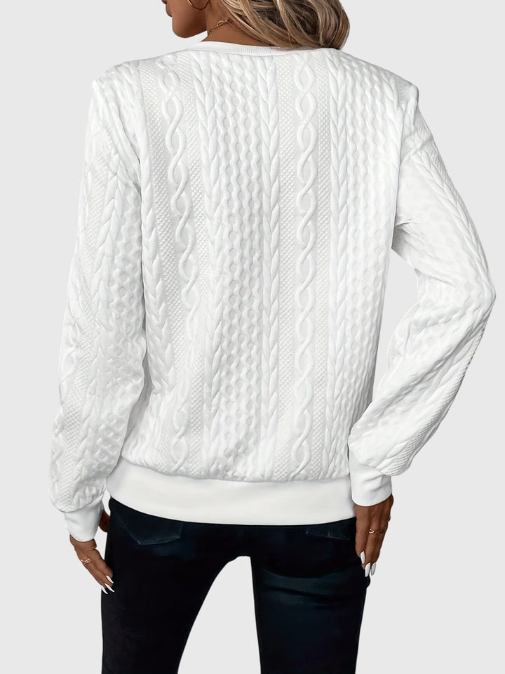 Women's Cable-Knit Jumper with Zip for Seasonal Layering