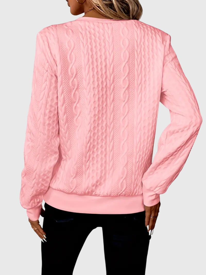 Women's Cable-Knit Jumper with Zip for Seasonal Layering