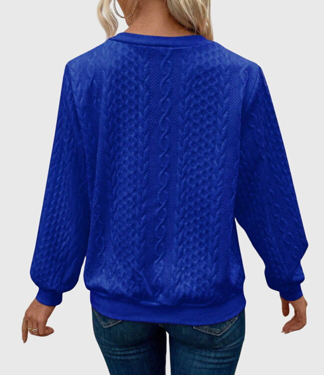 Women's Cable-Knit Jumper with Zip for Seasonal Layering