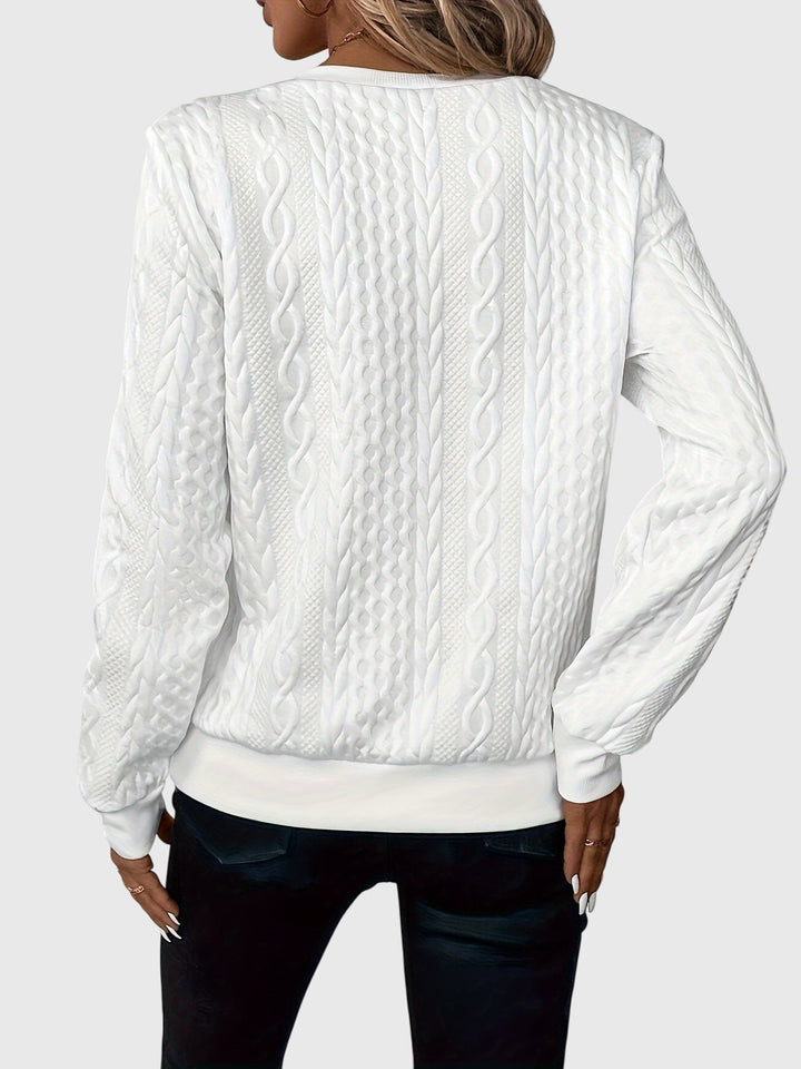 Women's Cable-Knit Jumper with Zip for Seasonal Layering