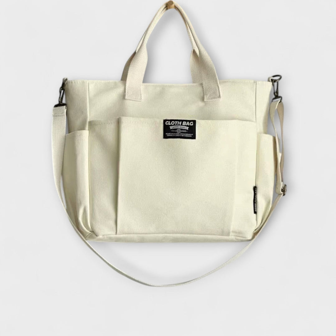 Women's Canvas Tote Bag with Secure Zip for Daily Errands