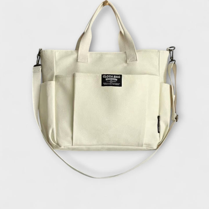 Women's Canvas Tote Bag with Secure Zip for Daily Errands