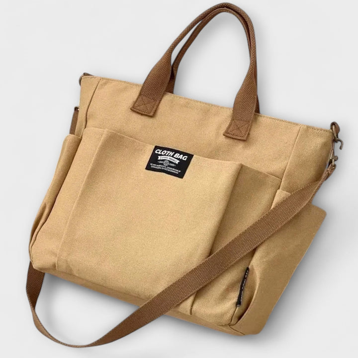 Women's Canvas Tote Bag with Secure Zip for Daily Errands
