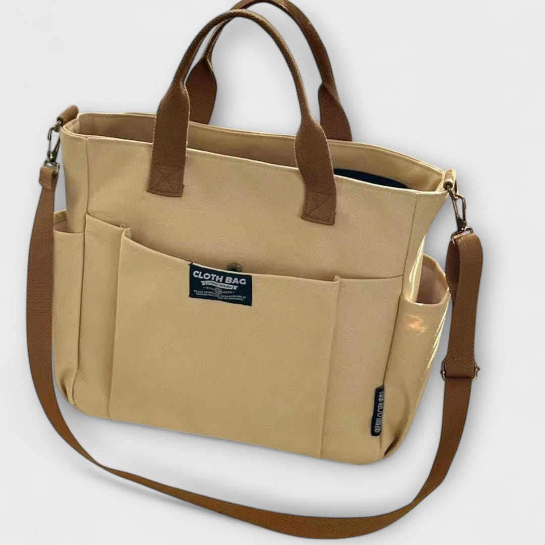 Women's Canvas Tote Bag with Secure Zip for Daily Errands