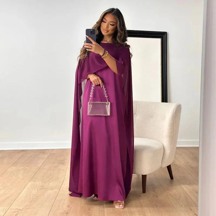 Women's Cape Maxi Dress with Cape Detail for Weddings