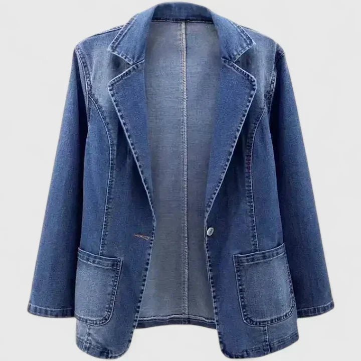 Women's Casual Denim Jacket with Clean Cut for City Strolls
