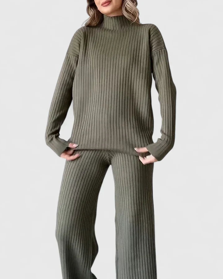 Women's Chic Two-Piece Set with Slit for Casual Outings