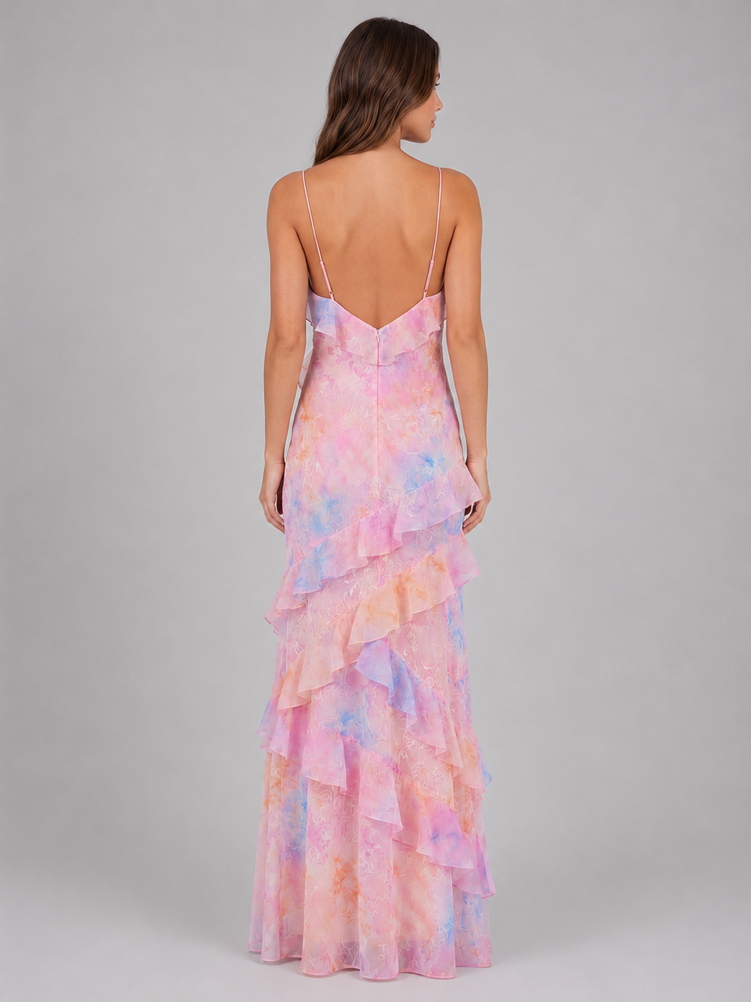 Women’s Chiffon Maxi Dress with Ruffles