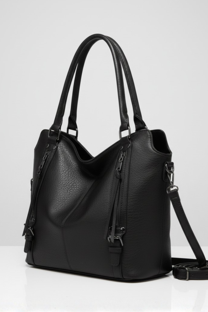 Women's Classic Tote Bag with Dual Handles and Zip Closure