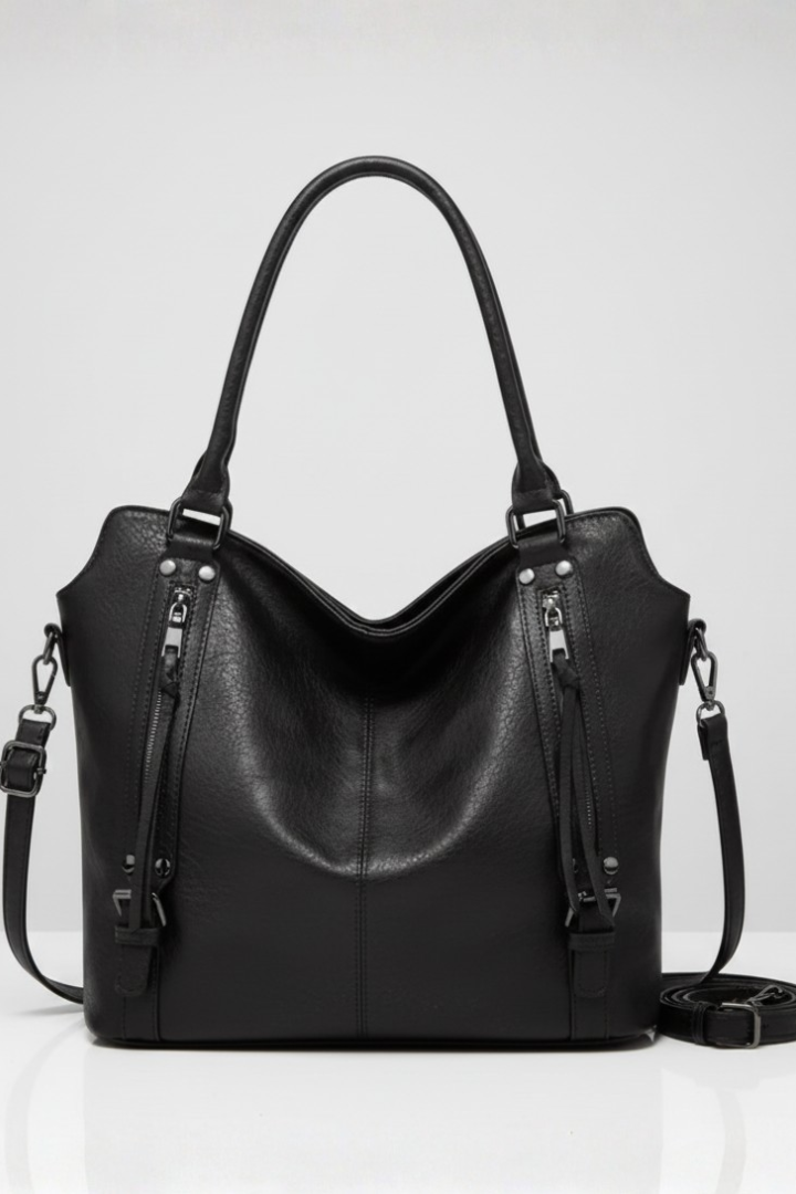 Women's Classic Tote Bag with Dual Handles and Zip Closure