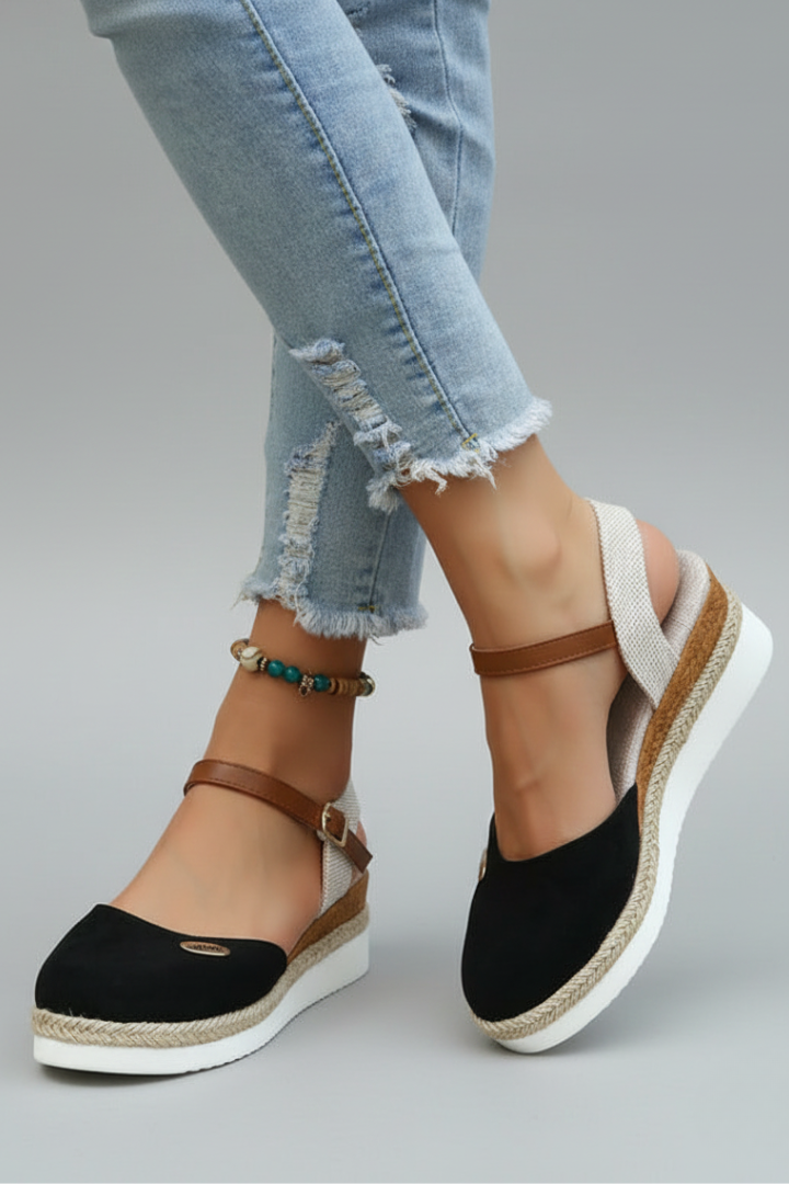 Women's Closed-Toe Espadrille Sandals with Slingback for Summer