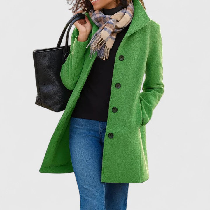 Women's Coat with Classic Buttoned Silhouette for Work