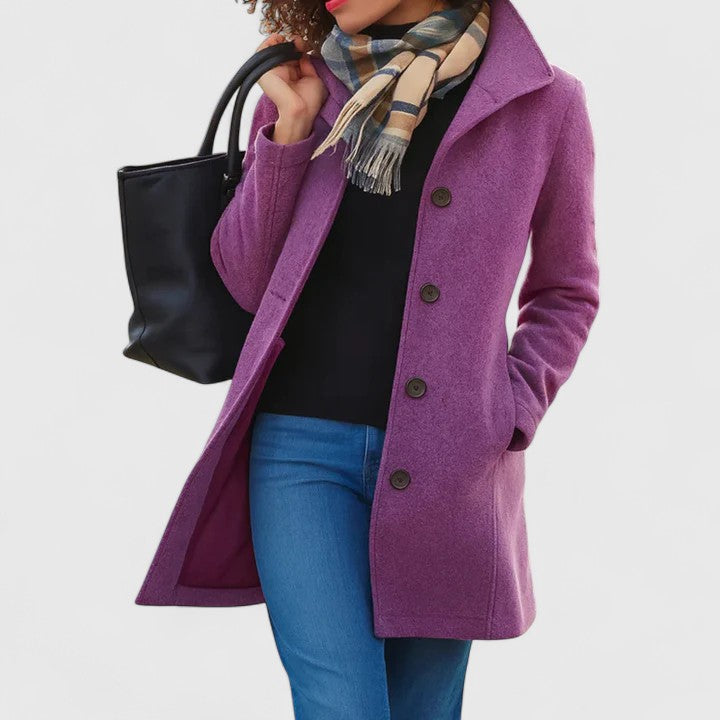 Women's Coat with Classic Buttoned Silhouette for Work
