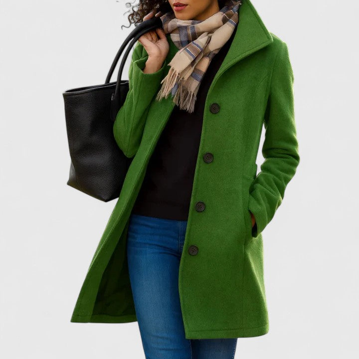 Women's Coat with Classic Buttoned Silhouette for Work