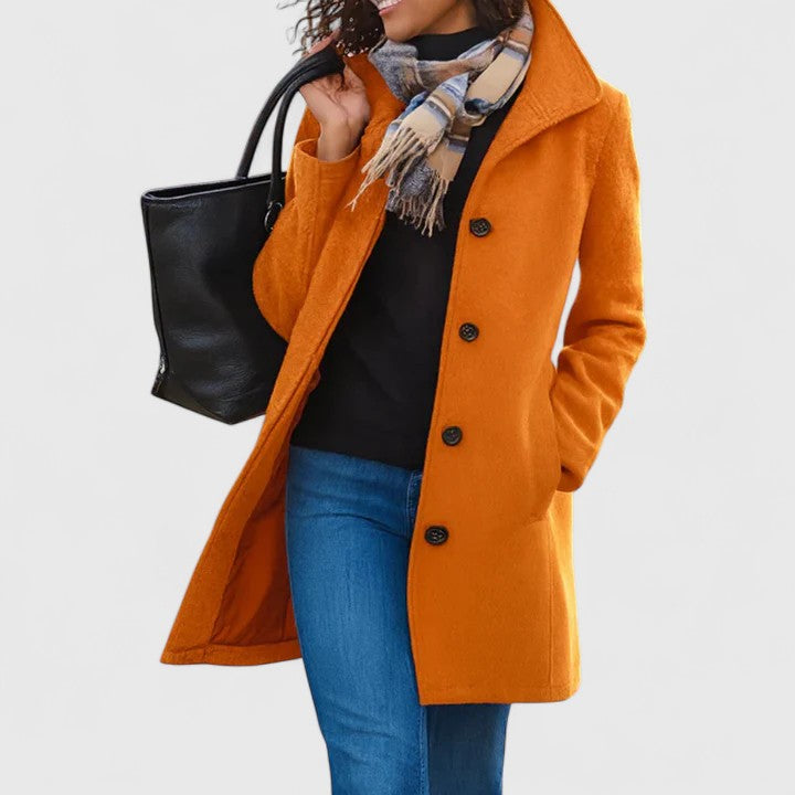 Women's Coat with Classic Buttoned Silhouette for Work