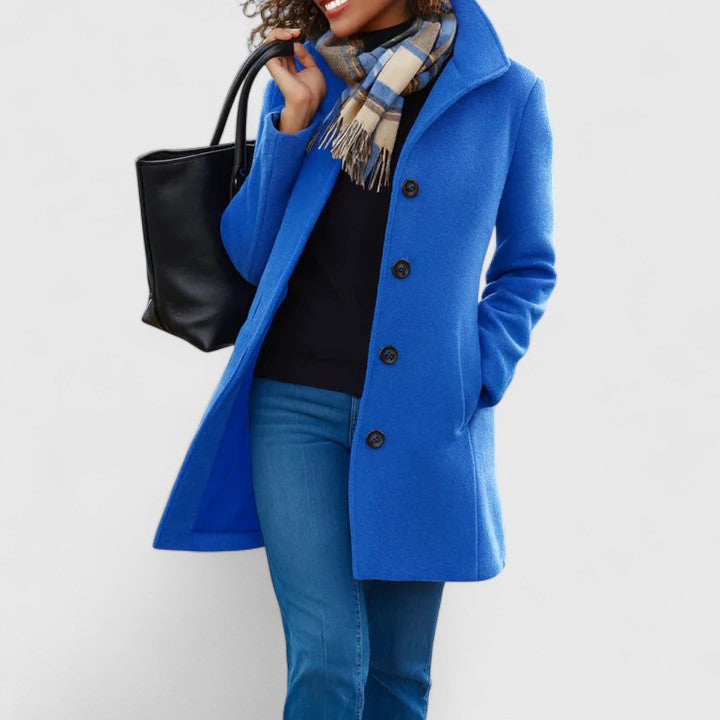 Women's Coat with Classic Buttoned Silhouette for Work