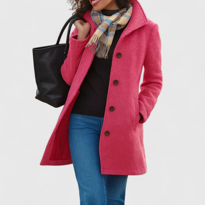 Women's Coat with Classic Buttoned Silhouette for Work