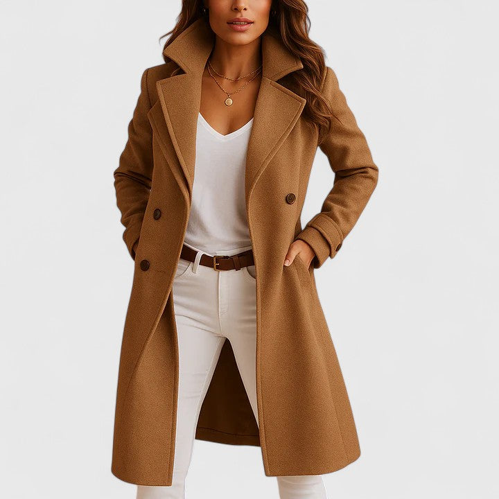 Women's Coat with Classic Lapels Slim Fit for Work